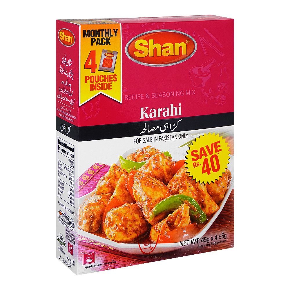 Shan Karahi Recipe Masala, 60g x 4 - Main Image