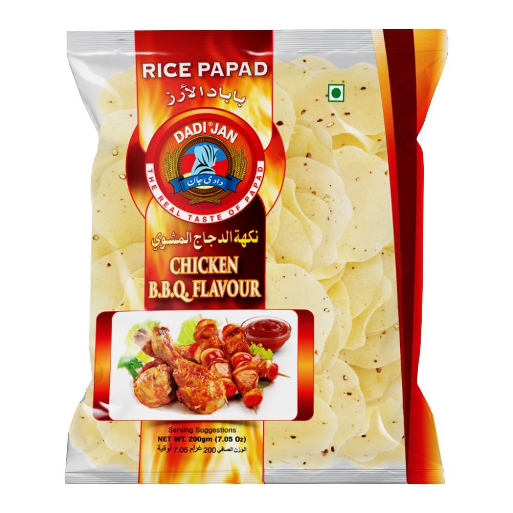 Dadi Jan Chicken B.B.Q Flavor Rice Papad, 200g - Main Image