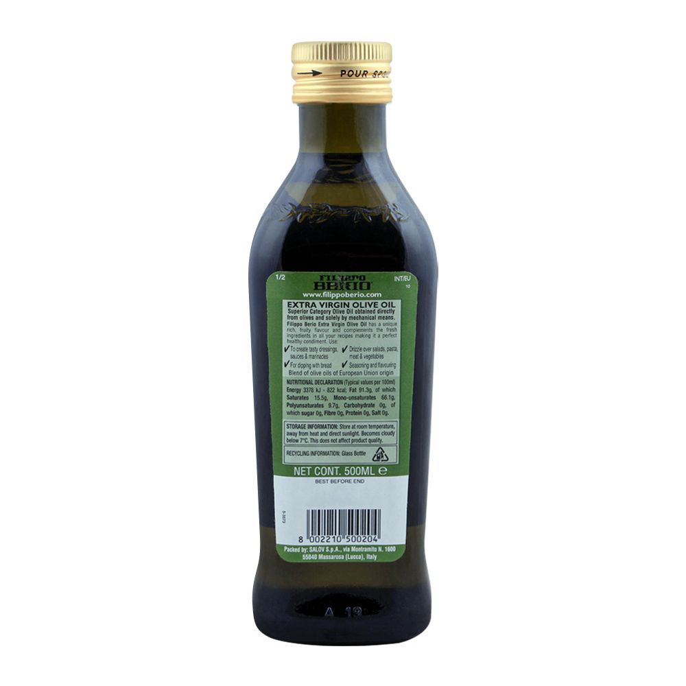 Filippo Berio Extra Virgin Olive Oil, For Salad Dressing and Flavouring, 500ml - Image 2