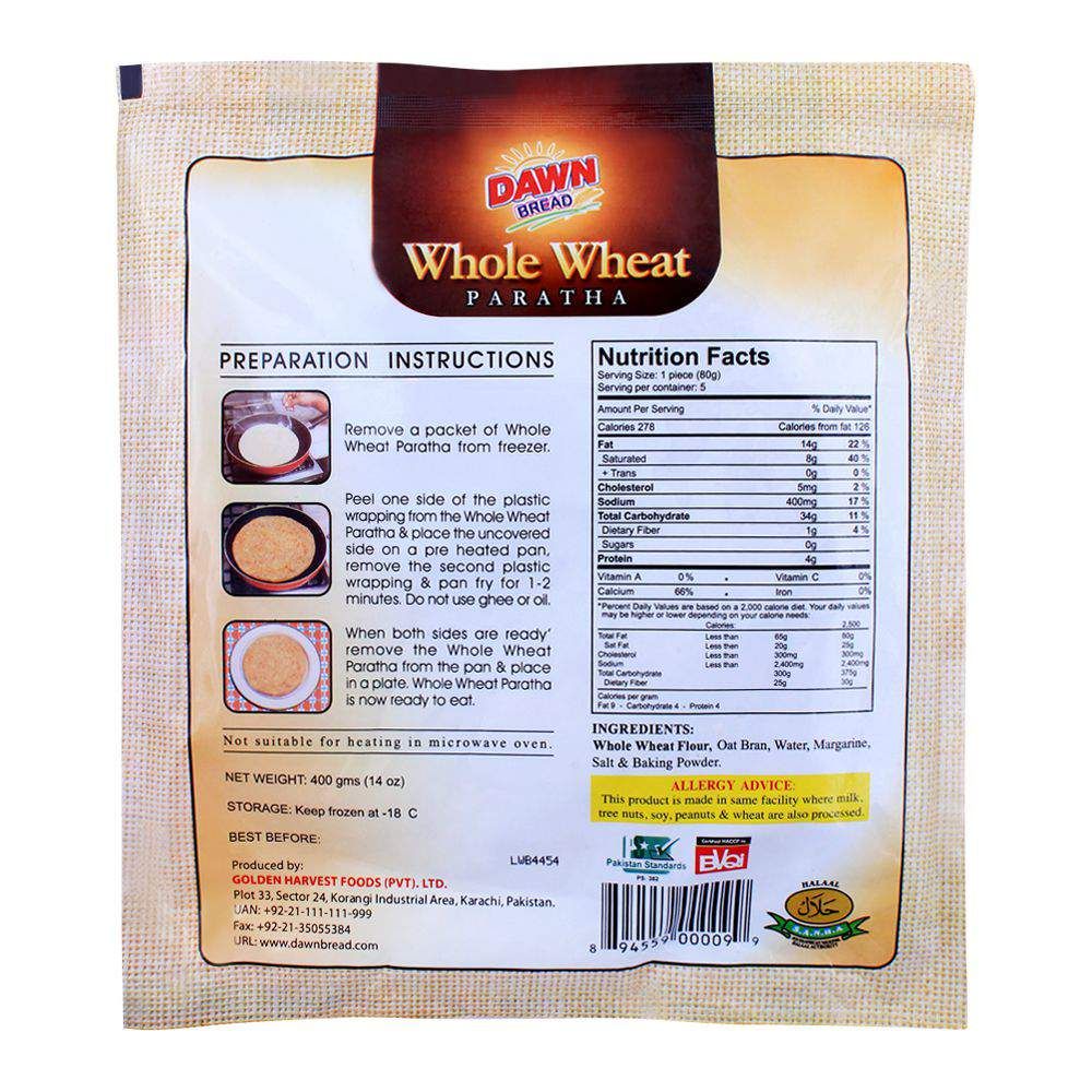 Dawn Whole Wheat Paratha 5 Pieces - Image 2