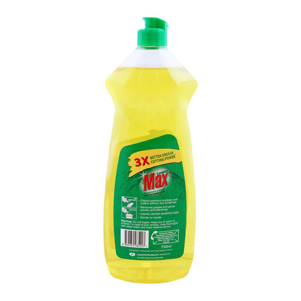 Lemon Max Dishwash Liquid, With Lemon Juice, 750ml - Image 3