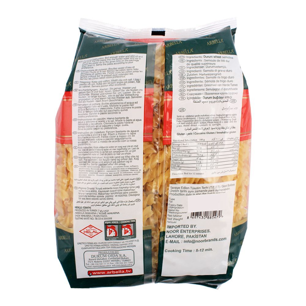 Arbella Fusilli Rotini Pasta, 500g - Image 2