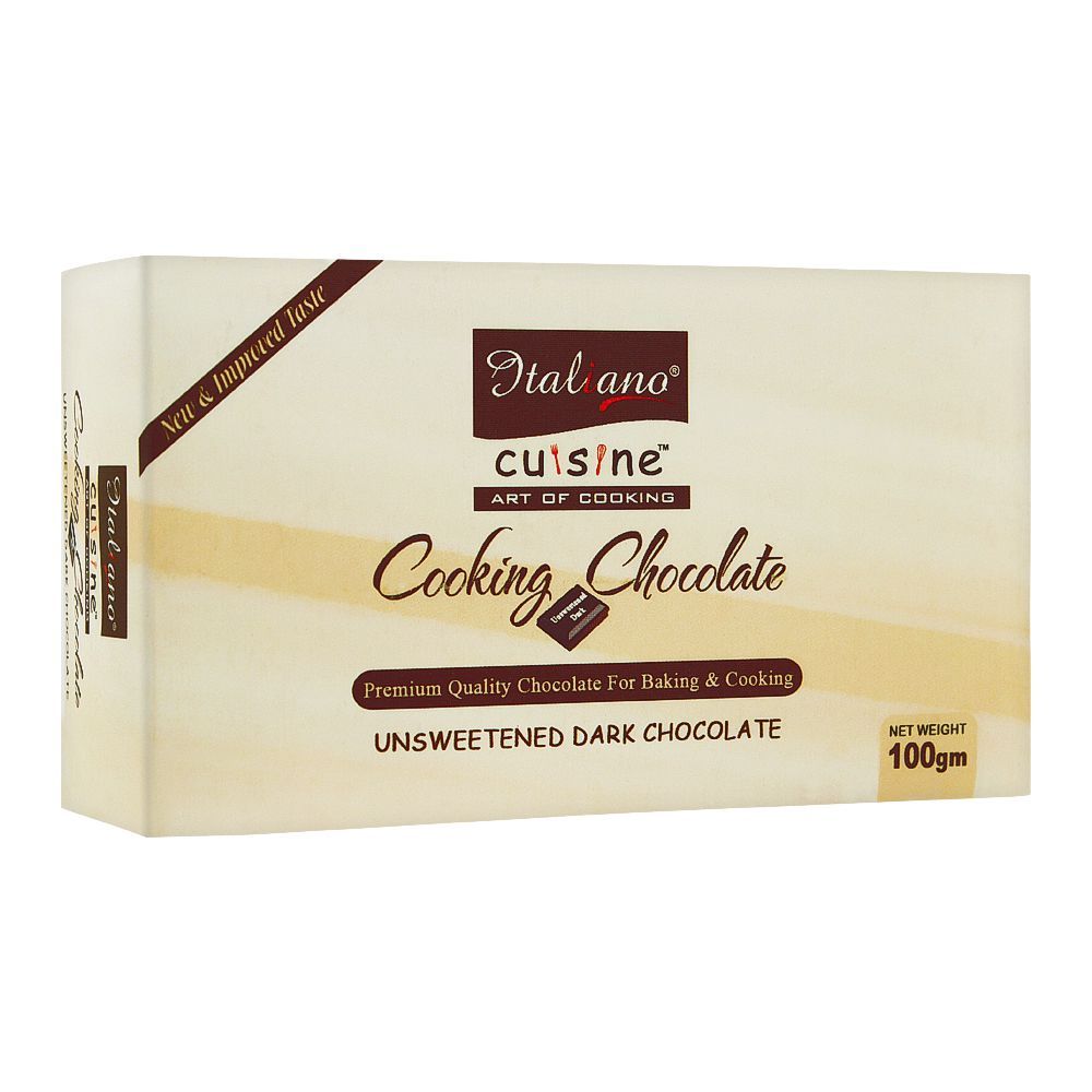 Italiano Cooking Chocolate, Unsweetened Dark Chocolate, 100g - Main Image