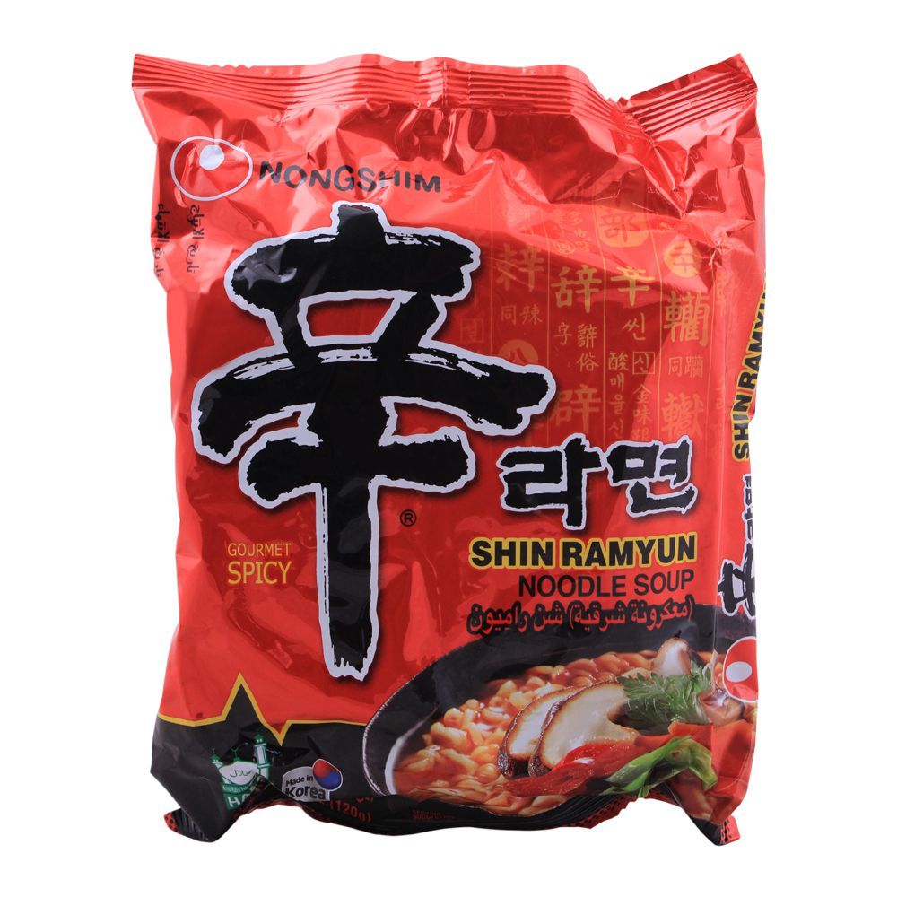 Nongshim Shin Ramyun Noodle Soup, Gourmet Spicy, 120g - Main Image