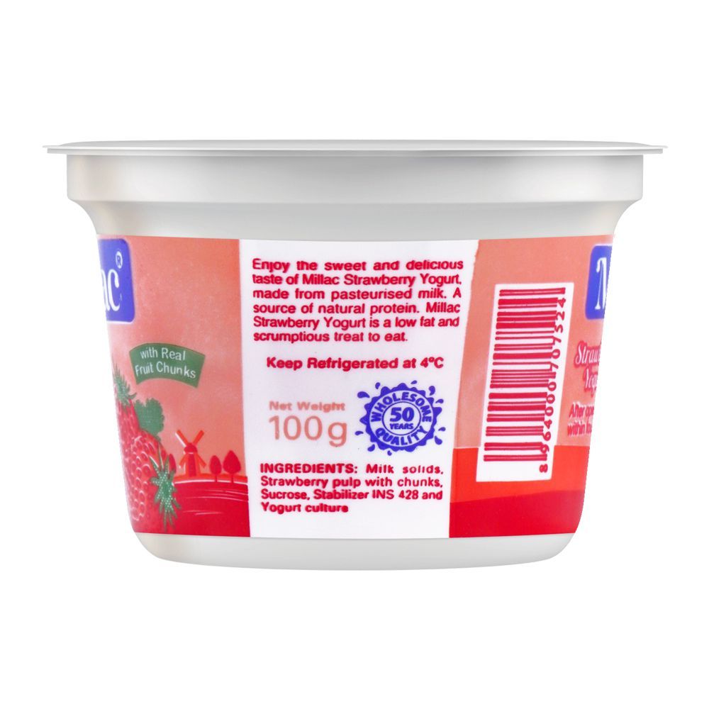 Millac Strawberry Fruit Yogurt, 100g - Image 2