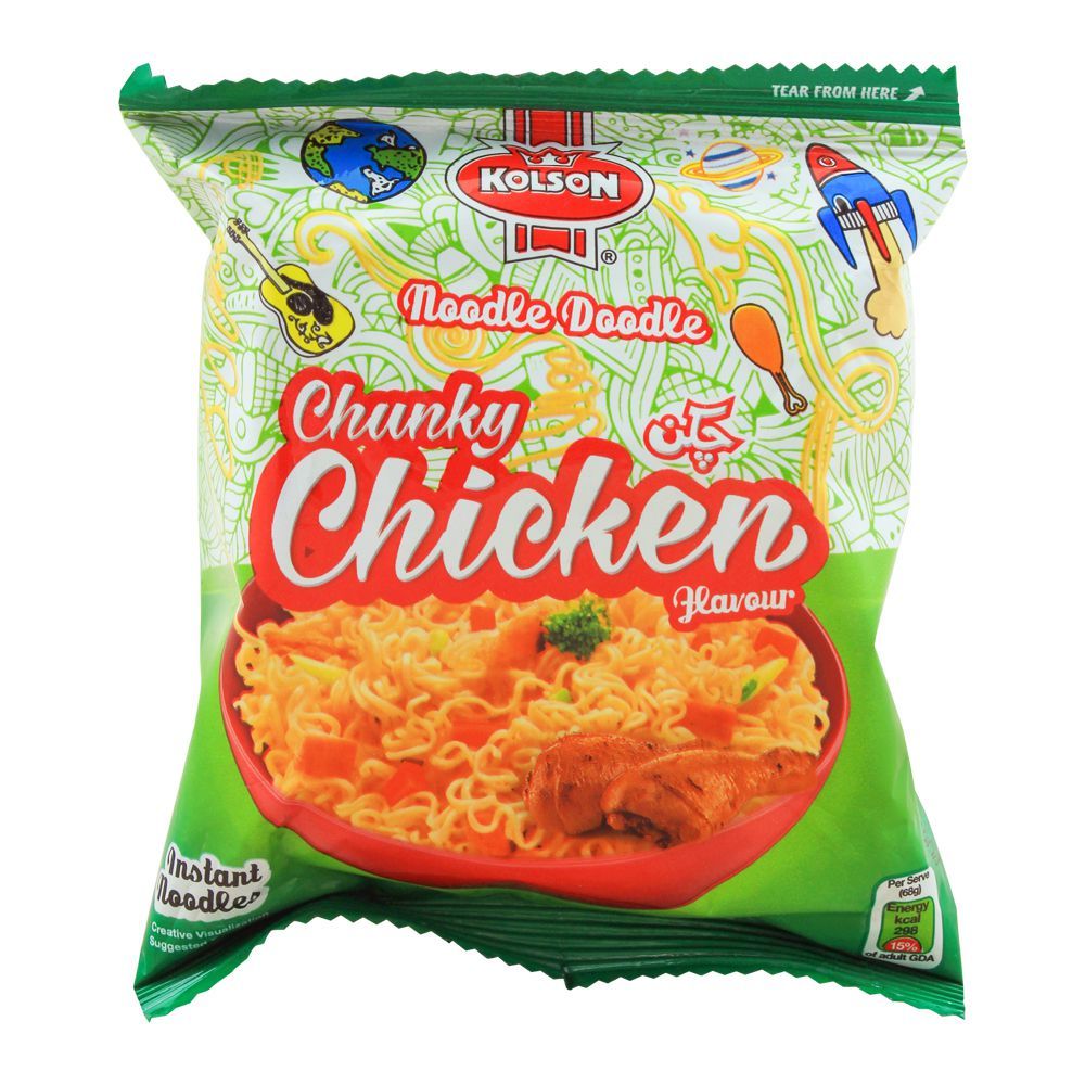 Kolson Instant Noodles, Chunky Chicken, 65g - Main Image