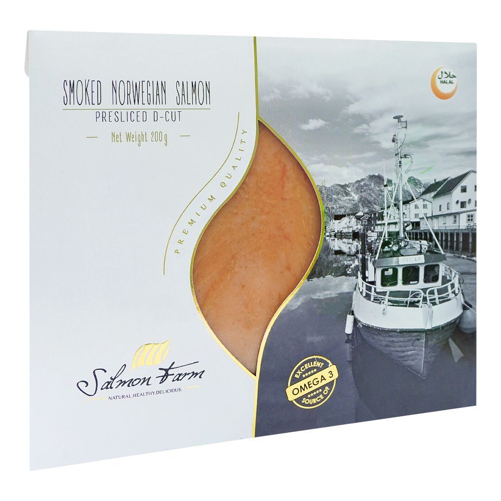 Smoked Norwegian Salmon, Pre-sliced D-Cut, Omega 3, 200g - Main Image