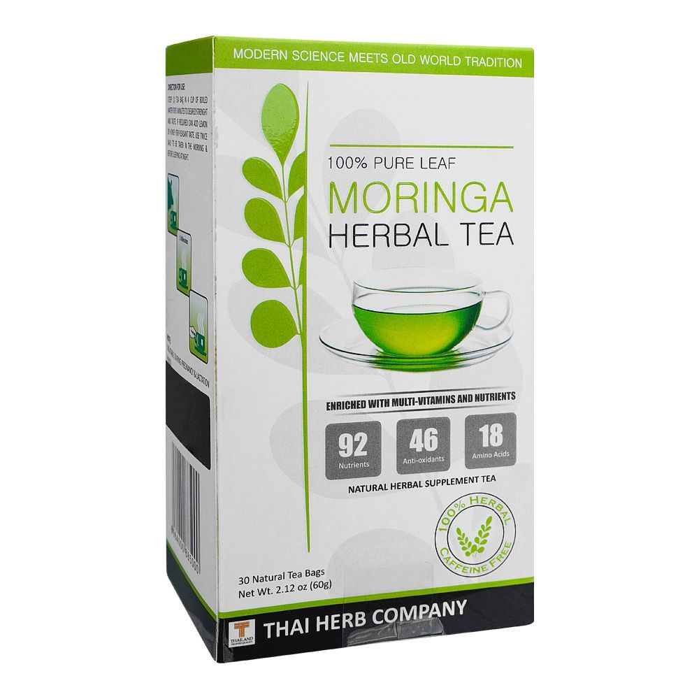 Moringa Herbal Tea Bags, 30-Pack - Main Image