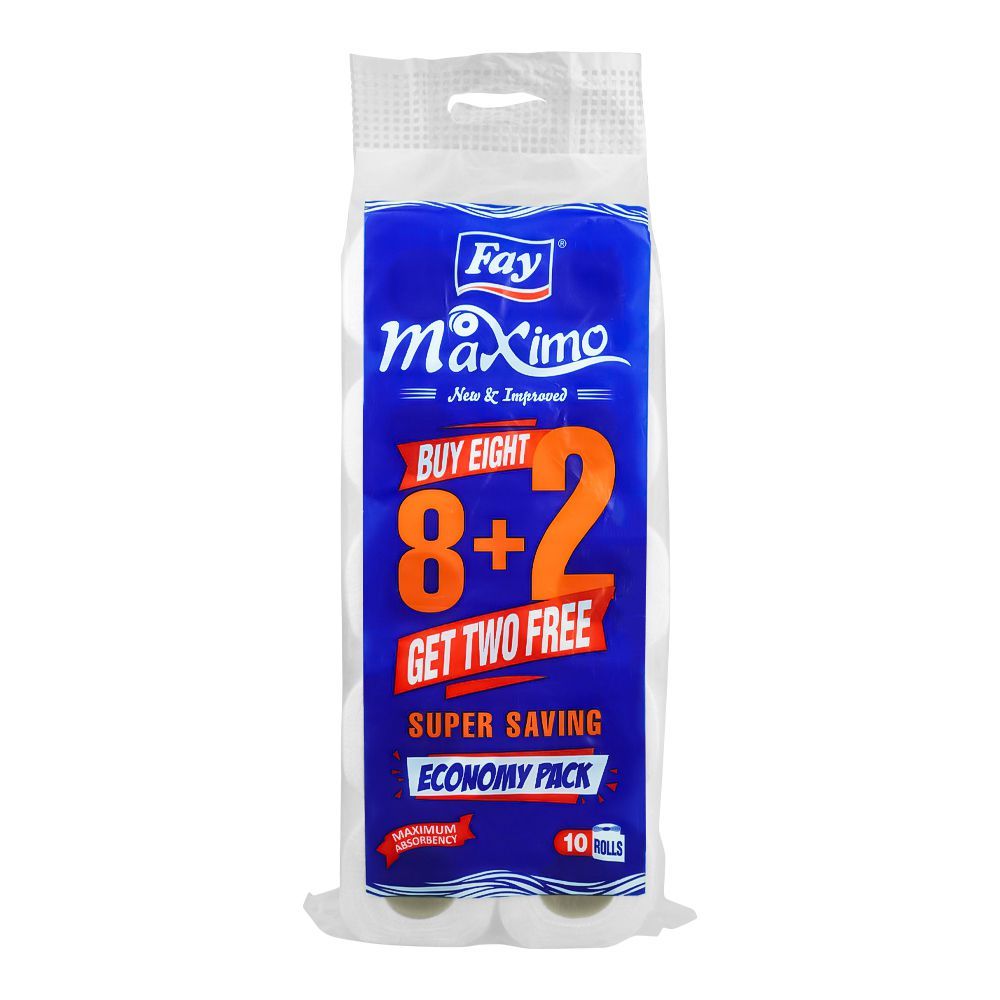 Fay Maximo Toilet Roll, 8+2 Economy Pack - Main Image