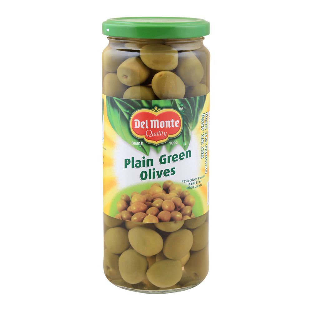 Delmonte Plain Green Olives, 450g - Main Image