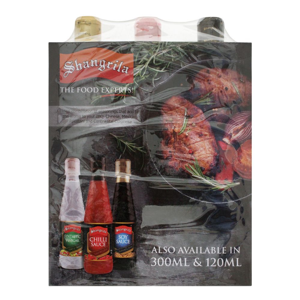 Shangrila Trio Pack, Chilli Sauce + Synthetic Vineger + Soy Sauce, 3x800ml - Image 2