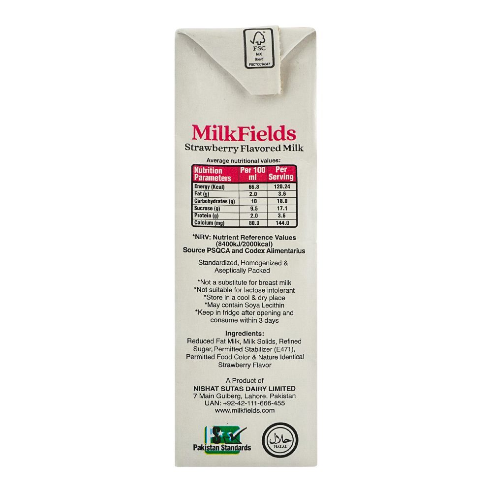 Milk Fields Strawberry Flavored Milk, 180ml - Image 2