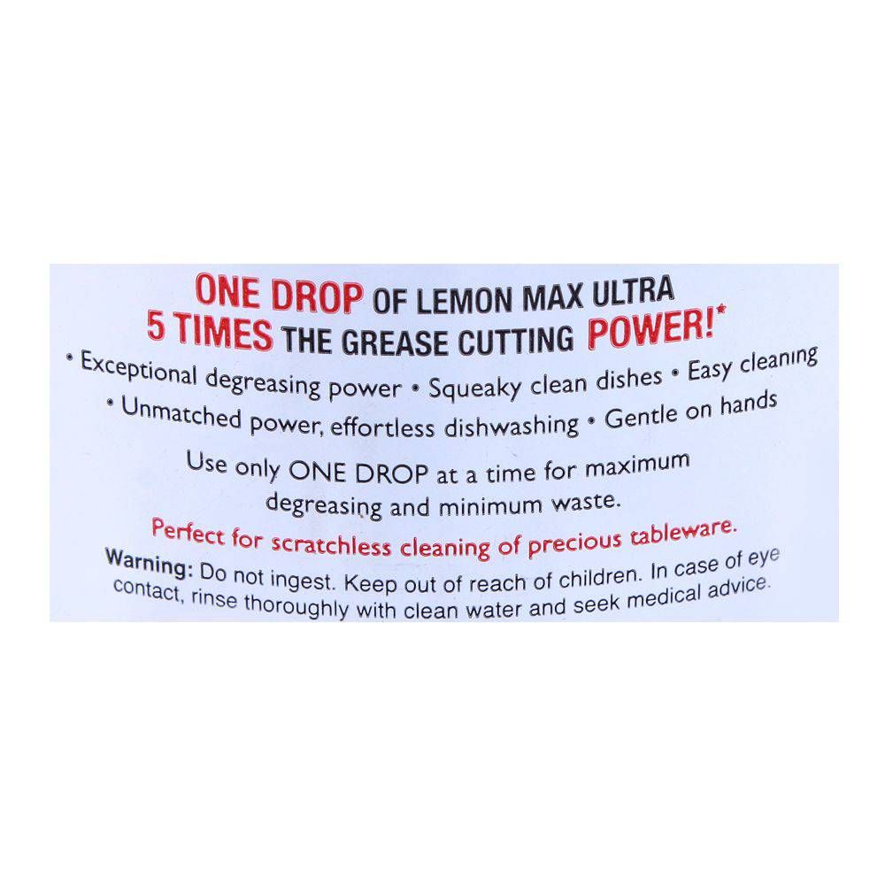 Lemon Max Ultra Dishwash Liquid, Concentrated, 500ml - Image 4