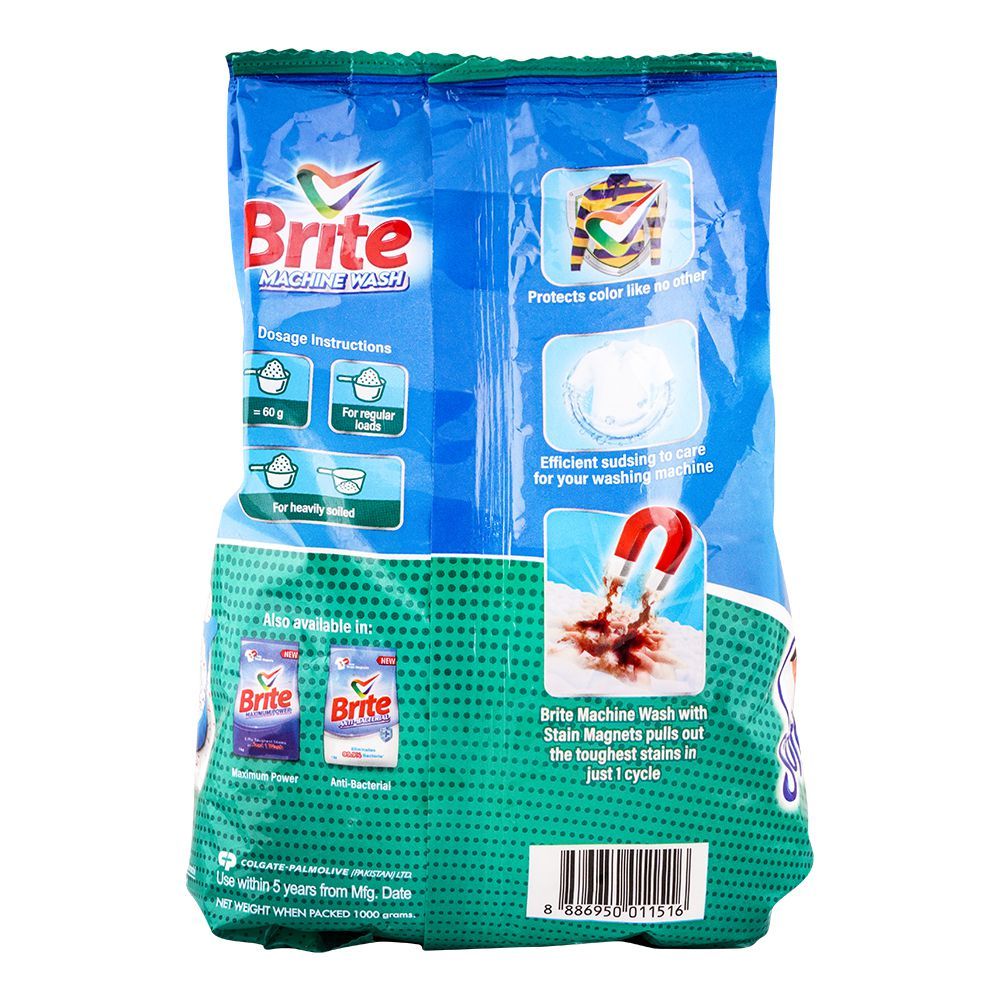 Brite Machine Wash Detergent Powder, 1 KG - Image 2