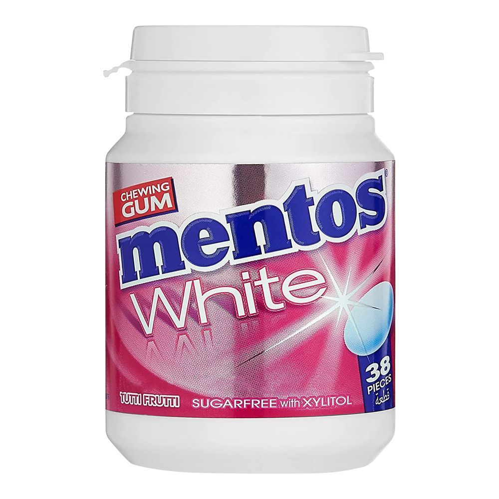 Mentos White Sugar-Free Chewing Gum, Tutti Frutti, 38-Pack - Main Image