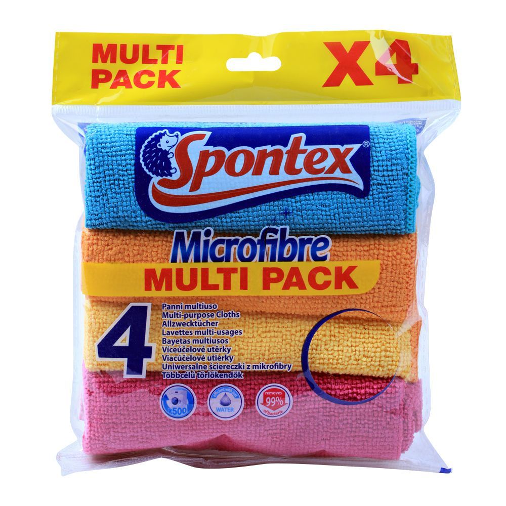 Spontex Microfibre Multi Purpose Cloths, 4-Pack - Main Image