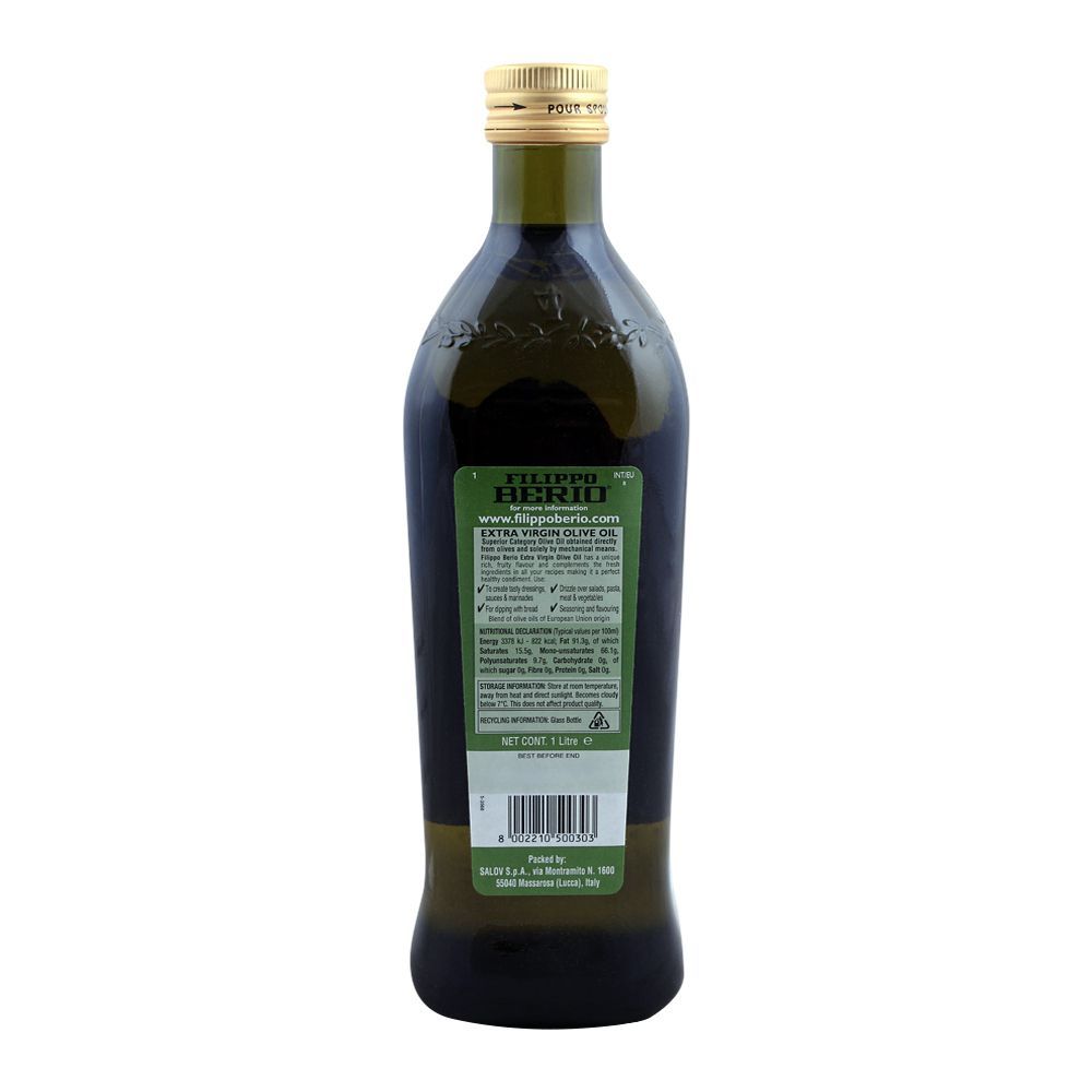 Filippo Berio Extra Virgin Olive Oil, For Salad Dressing and Flavouring, 1 Liter - Image 2