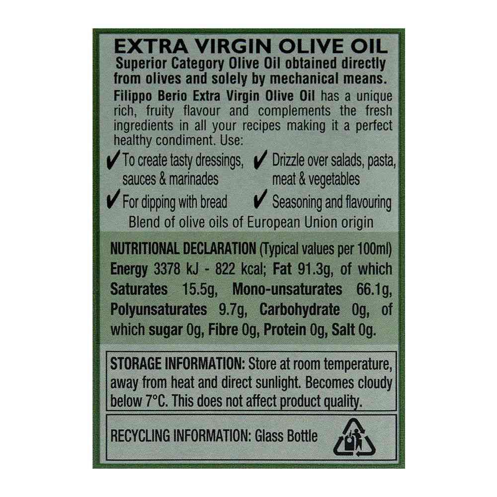 Filippo Berio Extra Virgin Olive Oil, For Salad Dressing and Flavouring, 1 Liter - Image 3