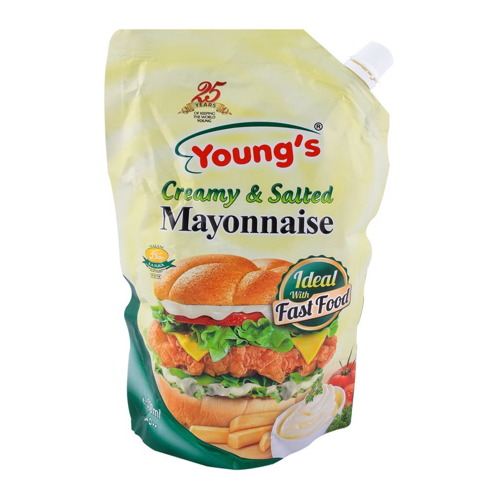 Young's Mayonnaise Creamy & Salted 500gm Pouch - Main Image