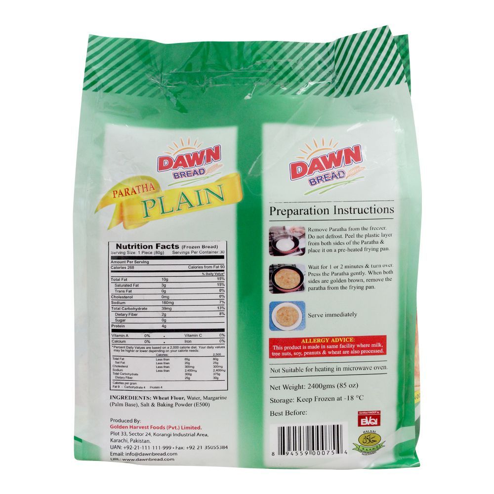 Dawn Plain Paratha, Value Pack, 30 Pieces, 2400g - Image 2