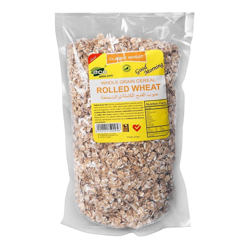 Eco Global Foods Whole Grain Cereal Rolled Wheat, 500g - Main Image