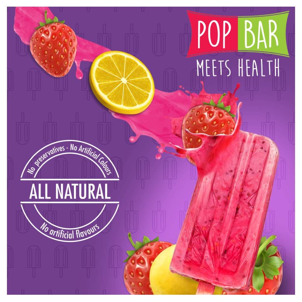 Wholesome Foods Pop Bar Strawberry Lime Ice Cream, 80g - Main Image