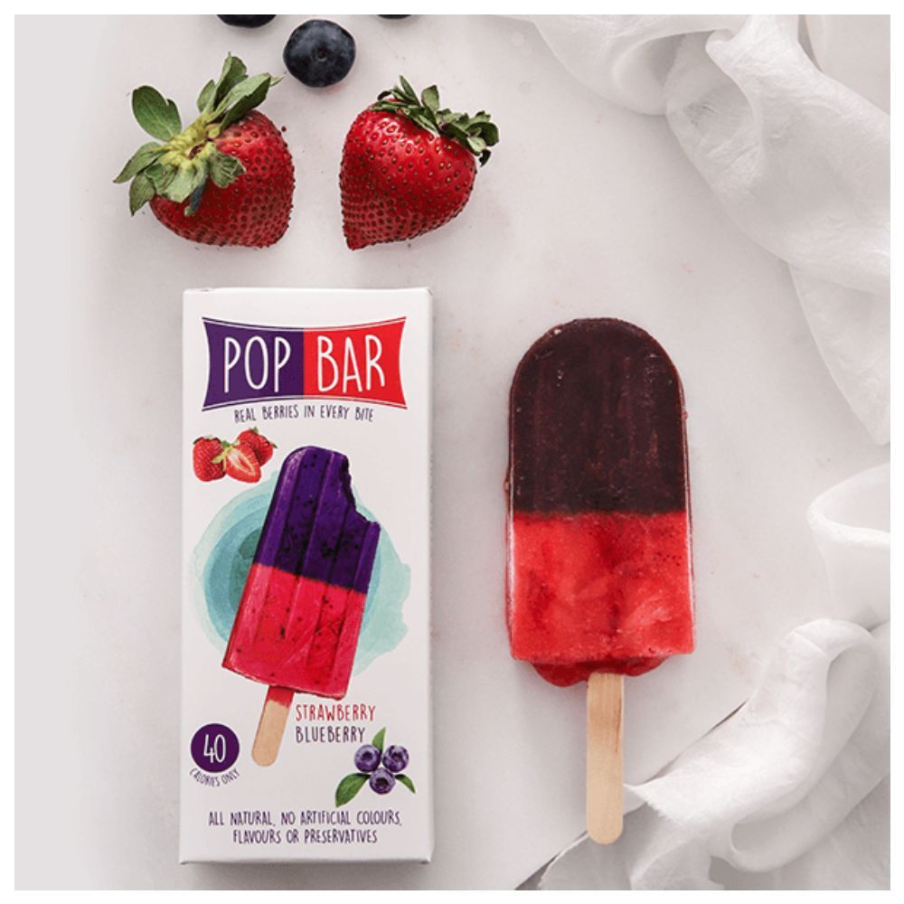 Wholesome Foods Pop Bar Strawberry Blueberry Ice Cream, 80g - Main Image