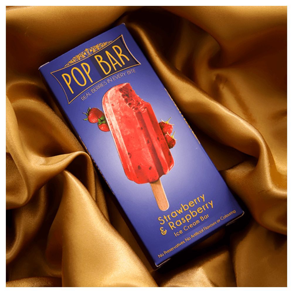 Wholesome Foods Pop Bar Strawberry Raspberry Ice Cream, 90g - Main Image