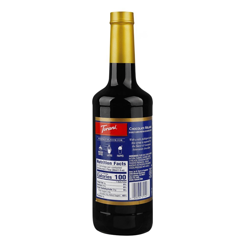 Torani Chocolate Milano Syrup, 750ml - Image 3