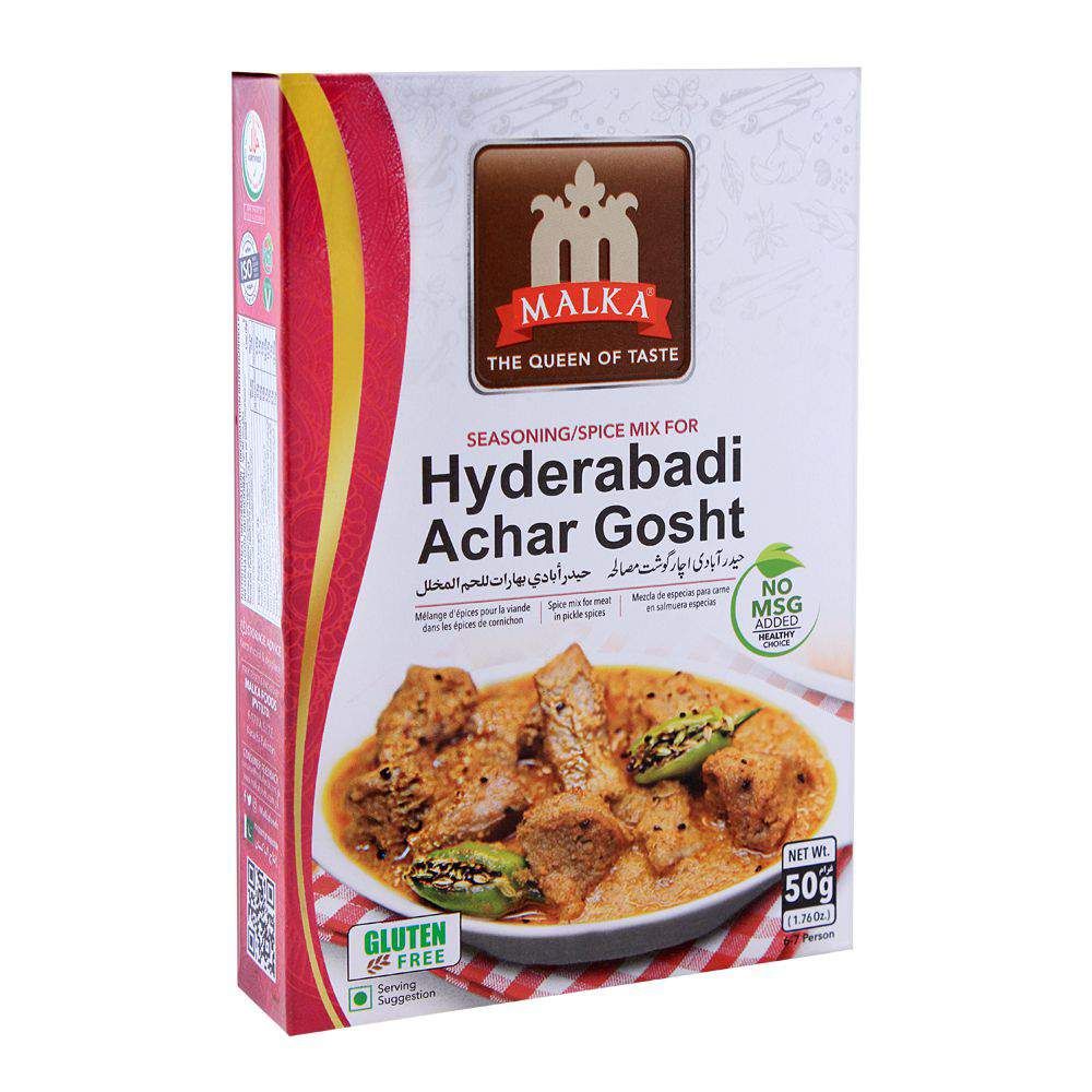 Malka Hyderabadi Achar Gosht Masala, Gluten Free, 50g - Main Image