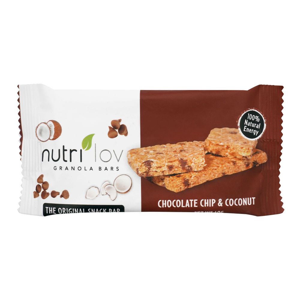 Nutri Lov Granola Bars, Chocolate Chip & Coconut, 45g - Main Image