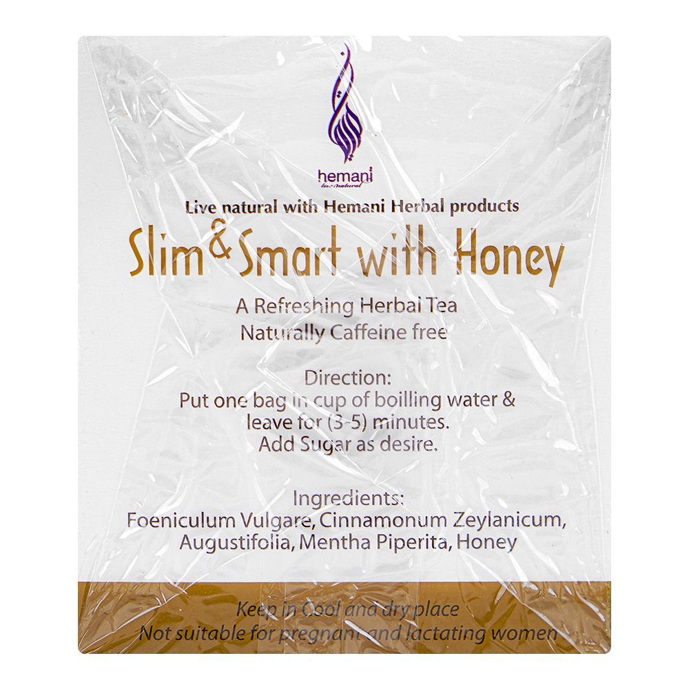 Hemani Slim & Smart Honey Herbal Tea Bags, 20-Pack - Image 4