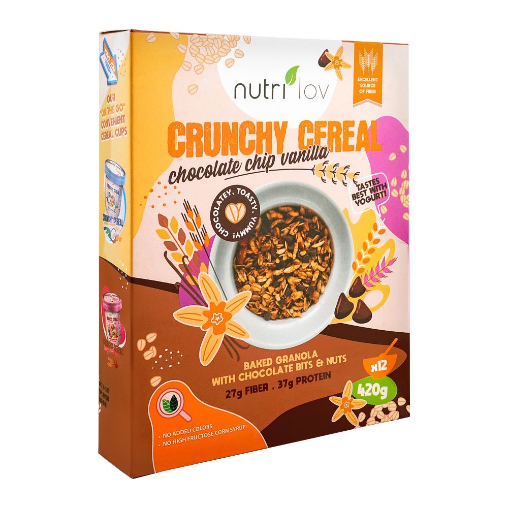 Nutri Lov Crunchy Cereal Chocolate Chip Vanilla, 420g - Main Image