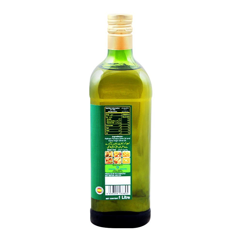 Alba 100% Spanish Pomace Olive Oil, 1 Liter, Bottle - Image 2