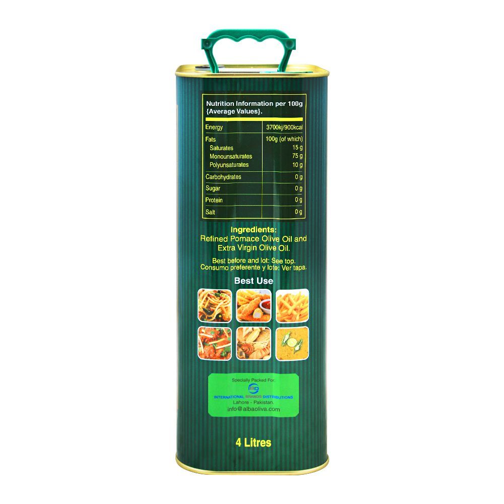 Alba 100% Spanish Pomace Olive Oil, 4 Liter, Tin - Image 2