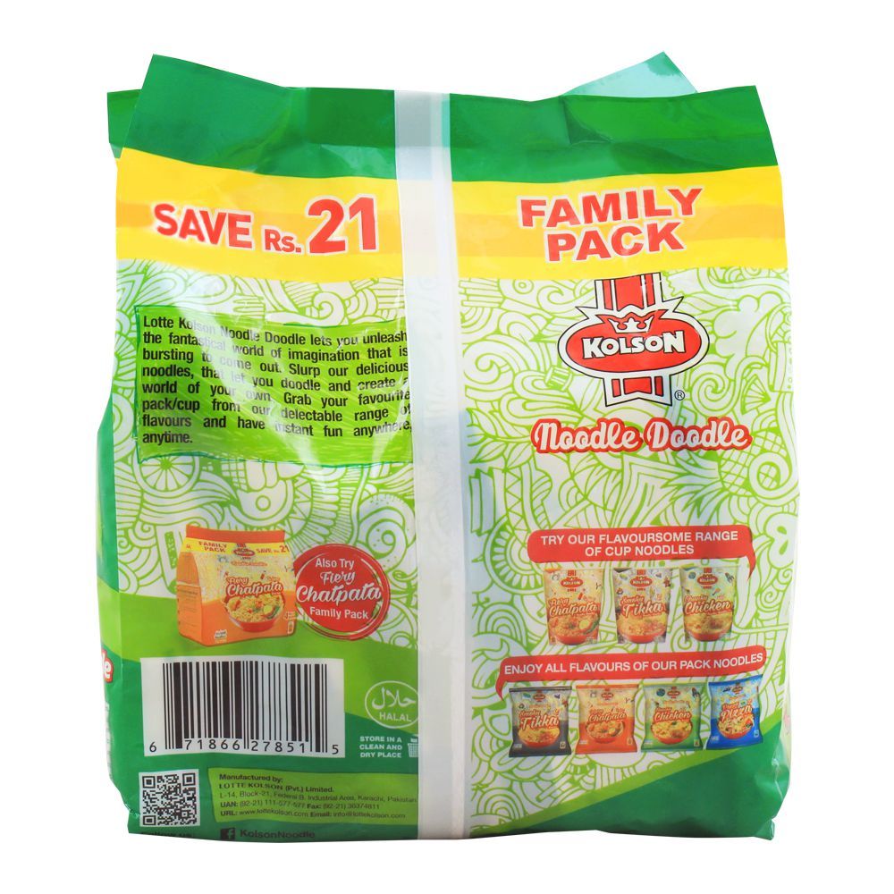 Kolson Chunky Chicken Instant Noodles, Family Pack, 4 Count - Image 2