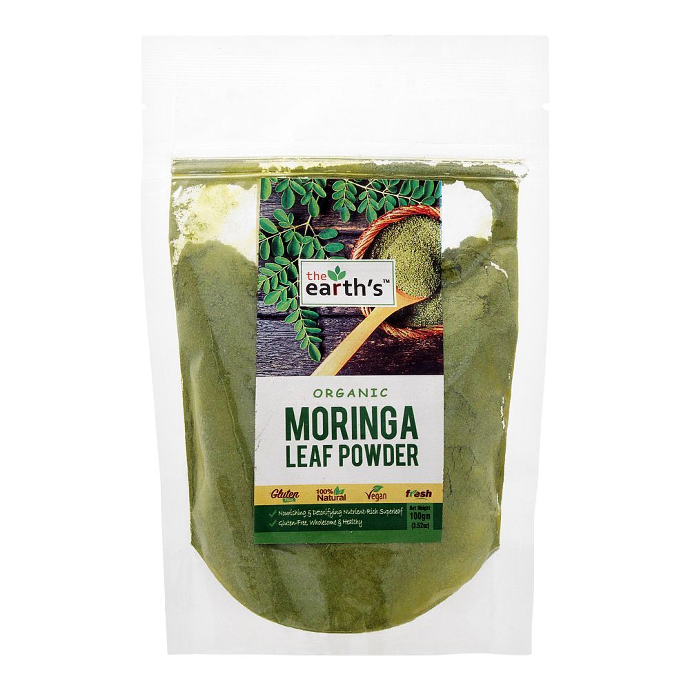 The Earth's Organic Moringa Leaf Powder, Gluten Free, 100g - Main Image