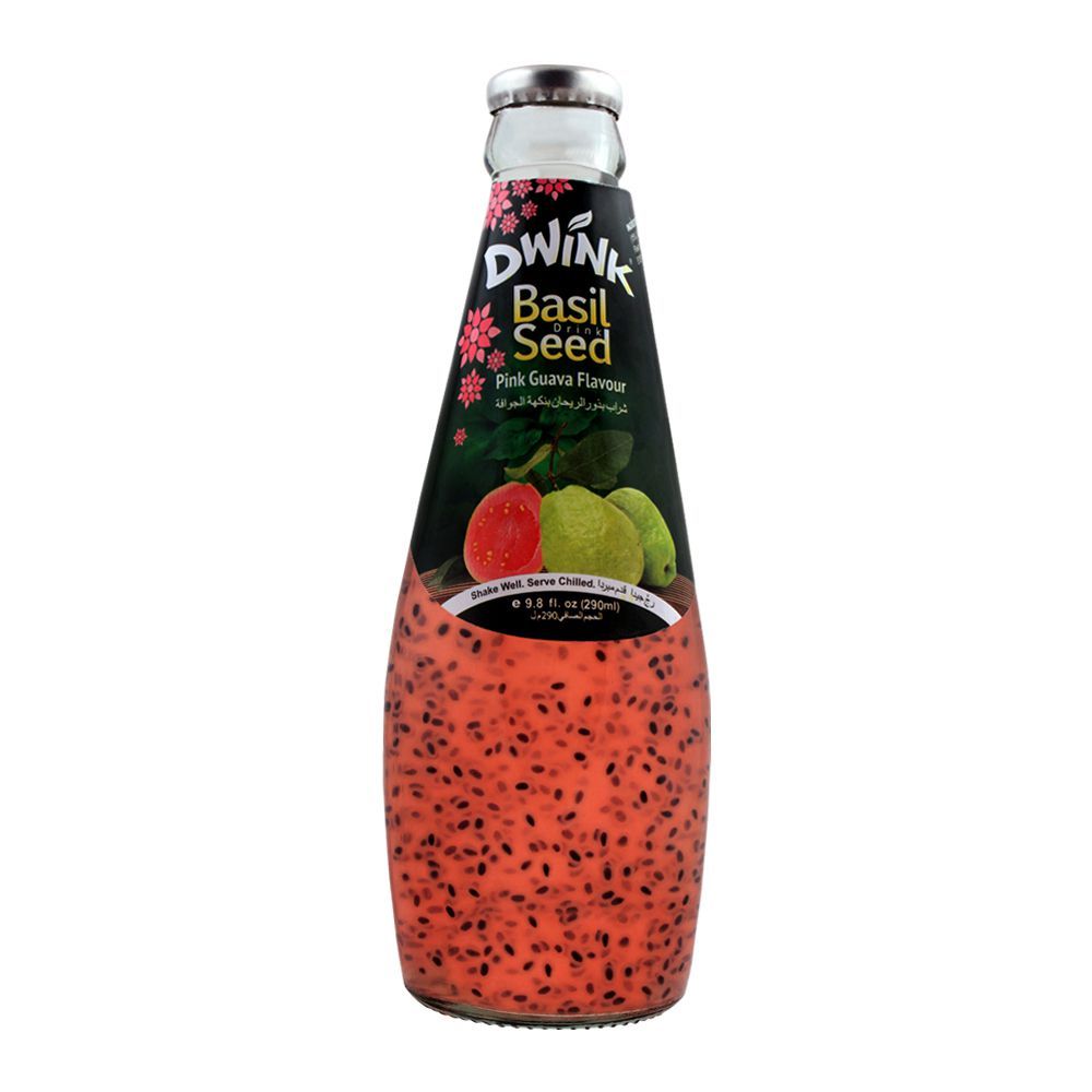 Dwink Basil Seed Drink Pink Guava Flavor, 290ml - Main Image