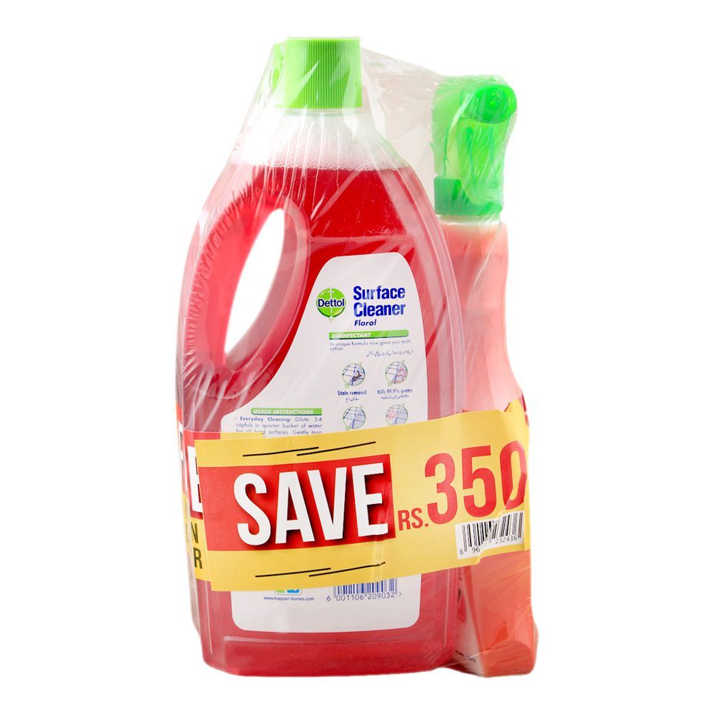 Dettol Multi-Purpose Floral Cleaner, Mega Saver Pack, 2x1000ml - Image 3