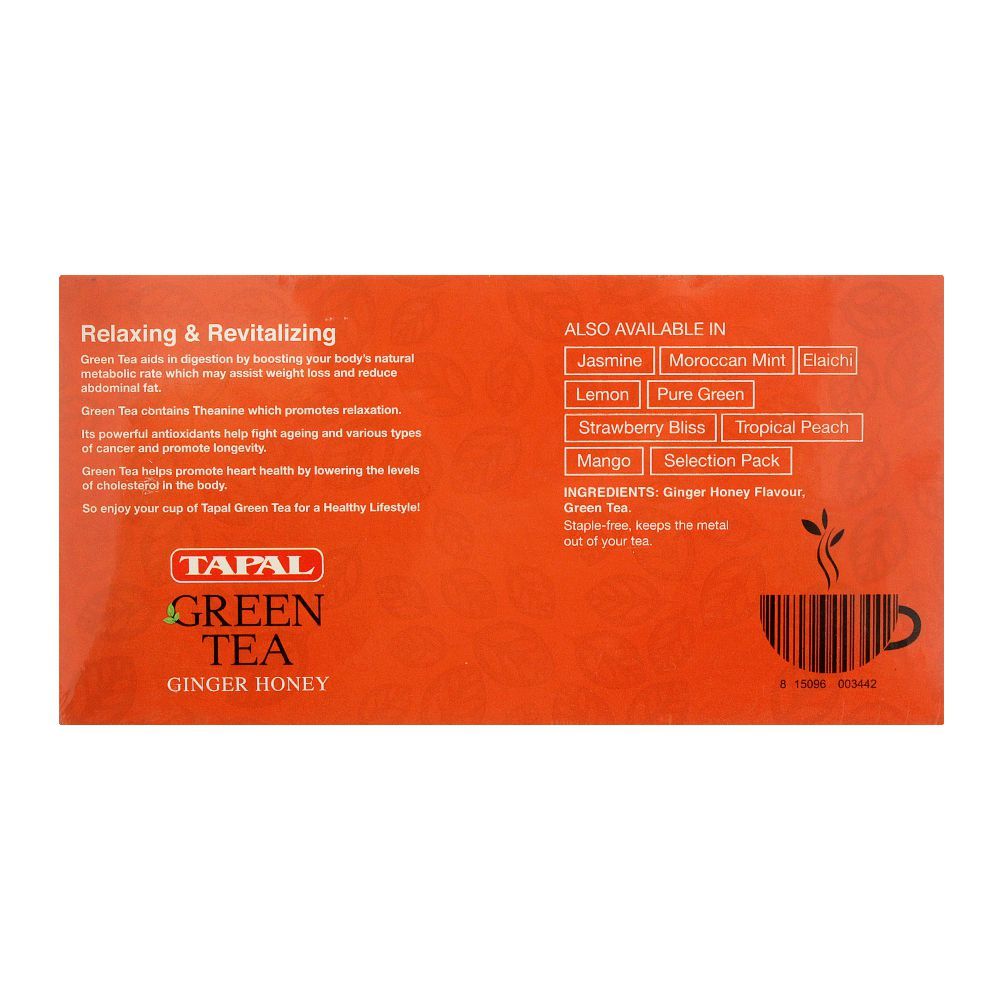 Tapal Ginger Honey Green Tea Bag, 30-Pack - Image 4