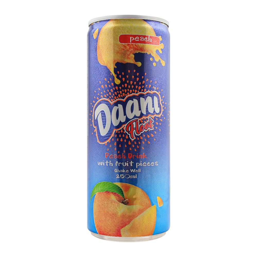 Daani Float Peach Drink, With Fruit Pieces, Can, 250ml - Main Image