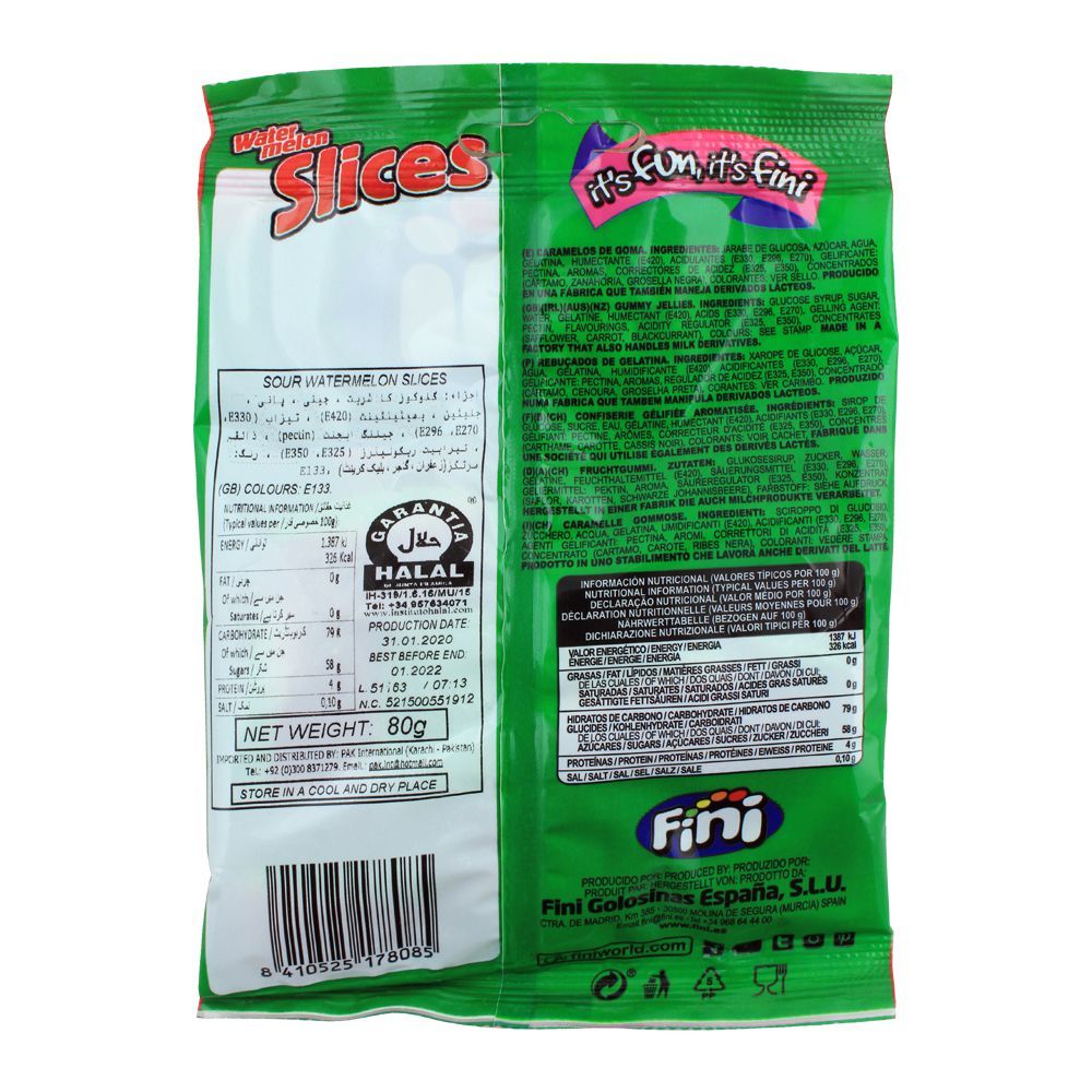 Fini Watermelon Slices Jelly, Gluten Free, 80g - Image 2