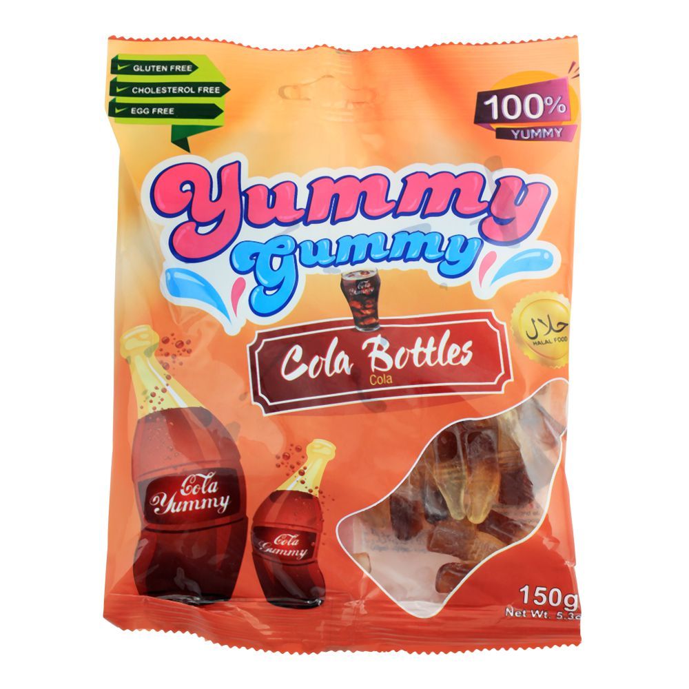 Yummy Gummy Jelly Cola Bottles, Gluten Free, 150g - Main Image