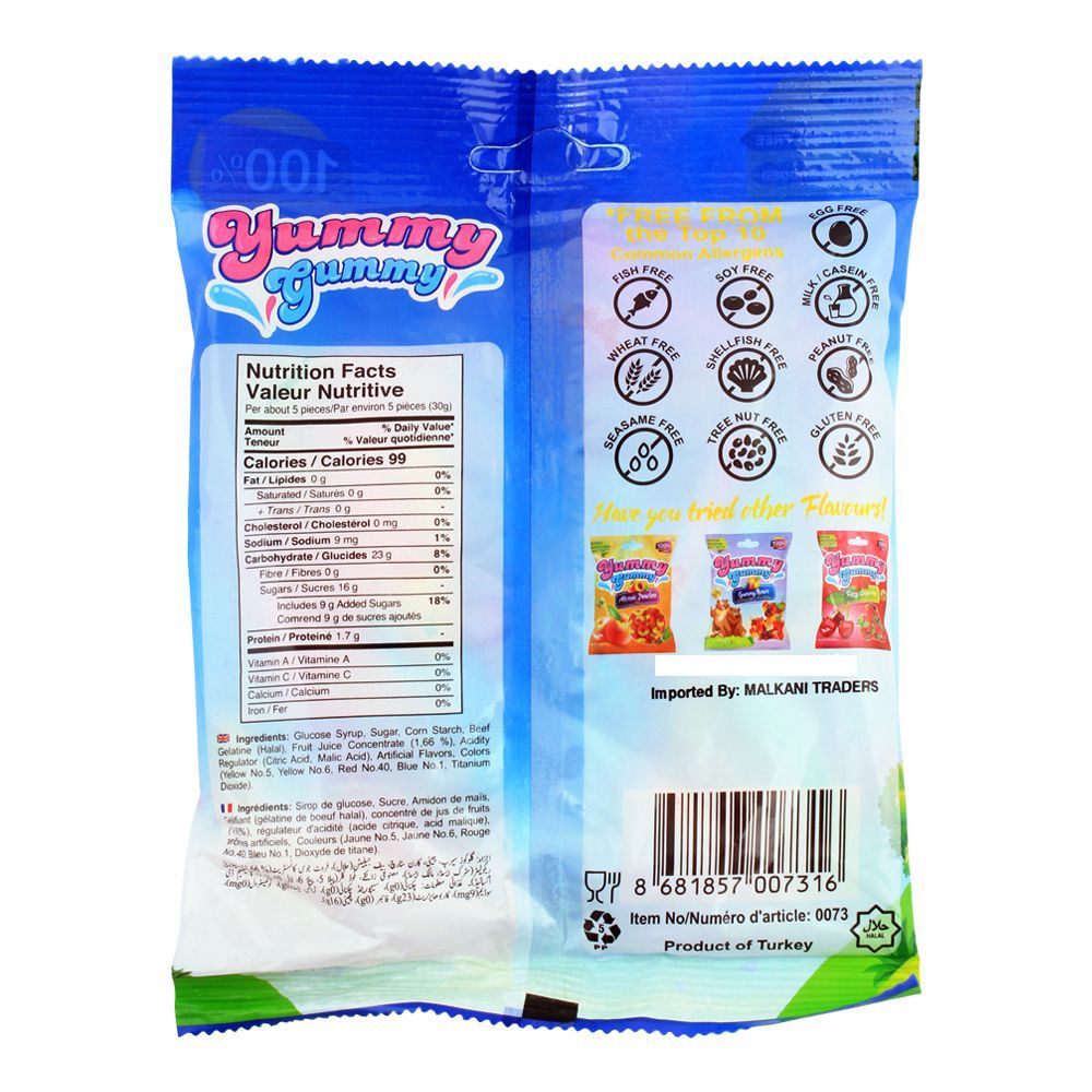 Yummy Gummy Jelly Sour Neon Worms, Gluten Free, 150g - Image 2