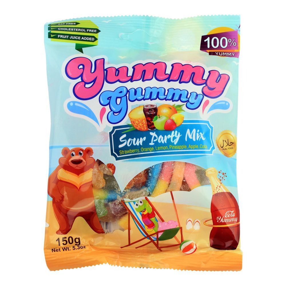 Yummy Gummy Jelly Sour Party Mix, Gluten Free, 150g - Main Image