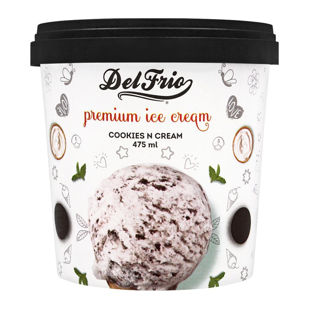 Delfrio Cookies N Cream Premium Ice Cream, 475ml - Main Image