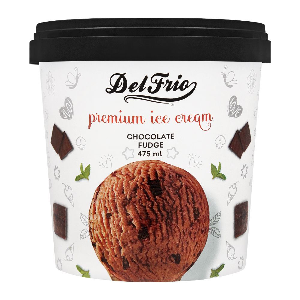 Delfrio Chocolate Fudge Premium Ice Cream, 475ml - Main Image