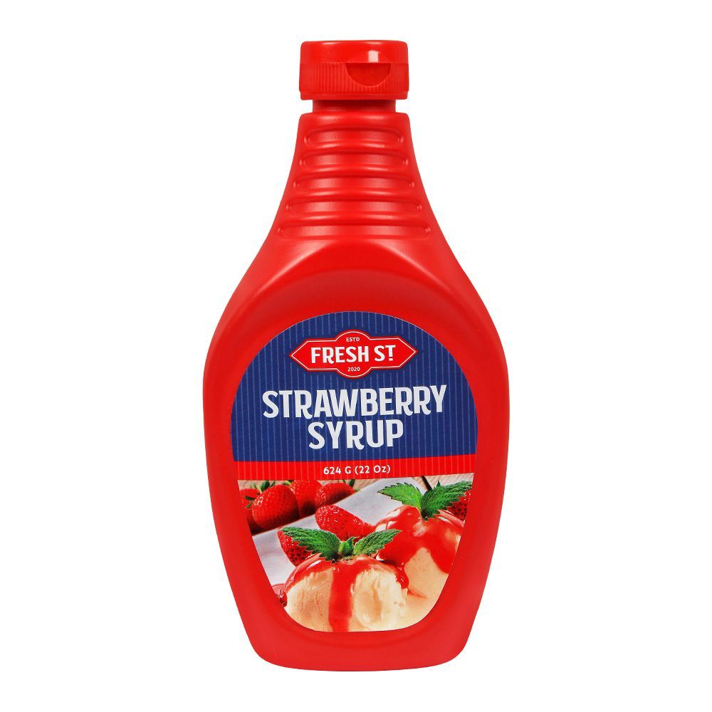 Fresh Street Strawberry Syrup, 22oz, 624g, Pet Bottle - Main Image