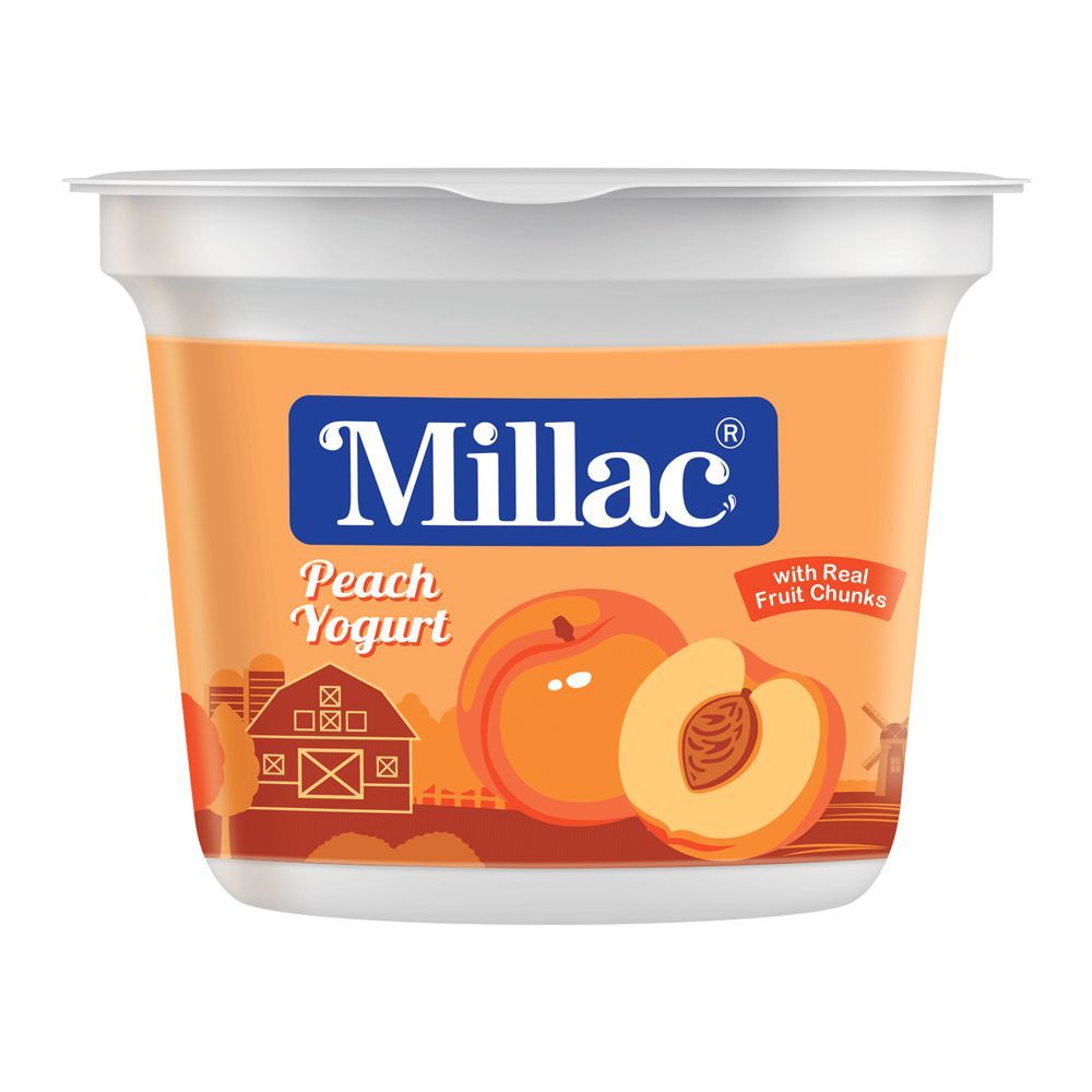 Millac Peach Fruit Yogurt, 250g - Main Image