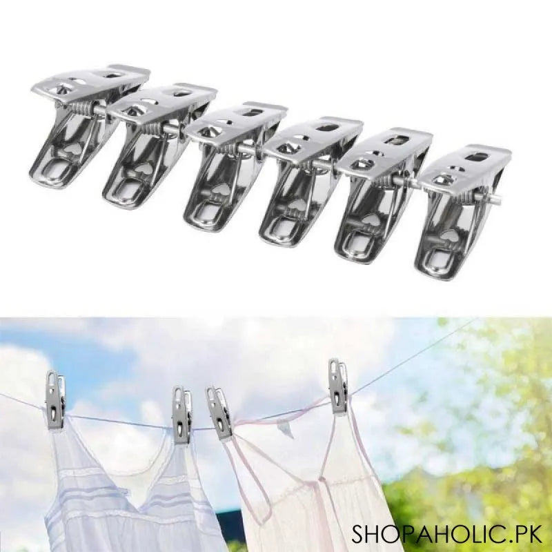 12 pegs stainless steel clothes clips main image